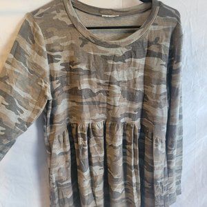 Jodifl Green Camo Baby Doll Long Sleeve Shirt